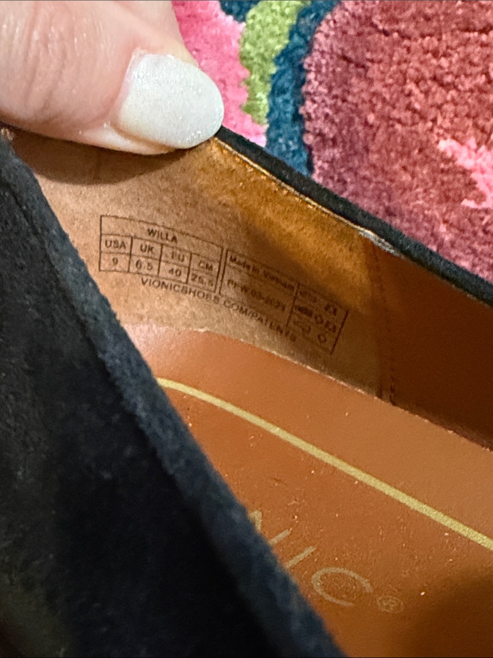 Vionic Black Suede Willa Loafers - Picture 2 of 5